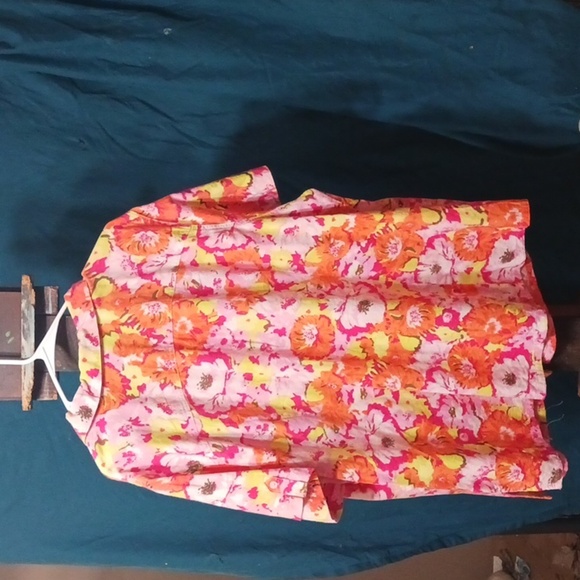 White Stag Floral Cotton Blouse - 4X (26W-28) - Picture 4 of 4